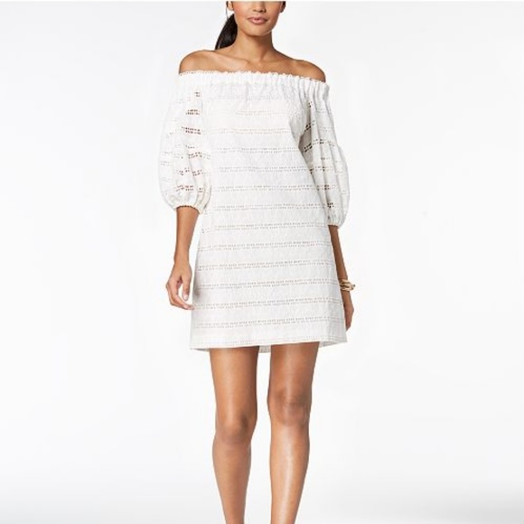 Vince Camuto White Off Shoulder Dress 